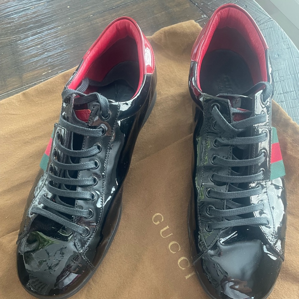 Gucci Black and Red Sneakers